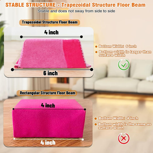 6 8 9 MARFULA FT / FT / FT Folding Gymnastics Beam Foam Balance Floor Beam - Extra Firm - Suede Cover - Anti Slip