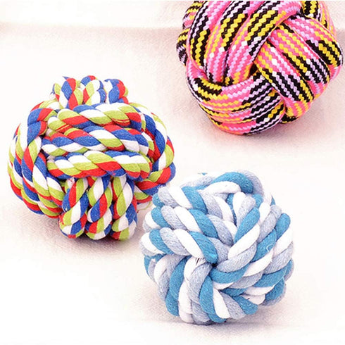 Dog Rope Ball Toy 2Pack, Medium Breeds Knot Rope Toys for Teething and Boredom