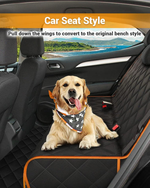 600D 100% Hammock Dog Car Seat Cover, Heavy Durable Dog Seat Cover for Back Seat, Waterproof Scratch Proof Nonslip Dog