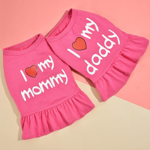 Dog Dress Small Dog Dresses Tutu Princess Clothes for Small Dog Girl, Chihuahua, Yorkie, Set of 2 (Medium, Hot Pink)