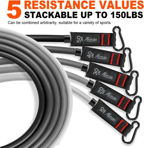 Resistance Bands with Handles - Exercise Bands, Workout Bands with Door Anchor and Ankle Straps for Home Workout