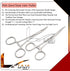 Pet Hemostat Forceps, Stainless Steel Ear Scissors for Dog and Cat, Straight and Bent, 5-inch