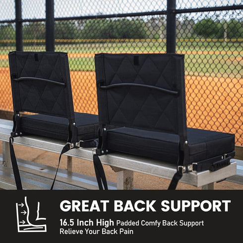 Sheenive Stadium Seats for Bleachers with Back Support, Bleacher Seats with Backs and Cushion Wide, Padded Portable