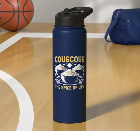 Couscous Lover Gift Couscous The Spice of Life Couscous Stainless Steel Insulated Water Bottle