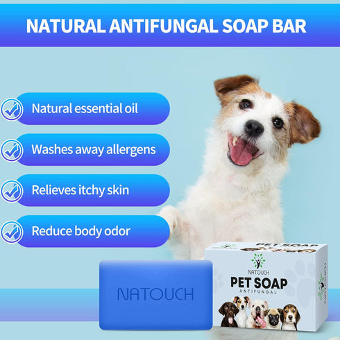 Antifungal Soap for Dog, Dog Shampoo for Allergies and Itching, Natural Soap Bar with Tea Tree Oil, and Lavender Oil