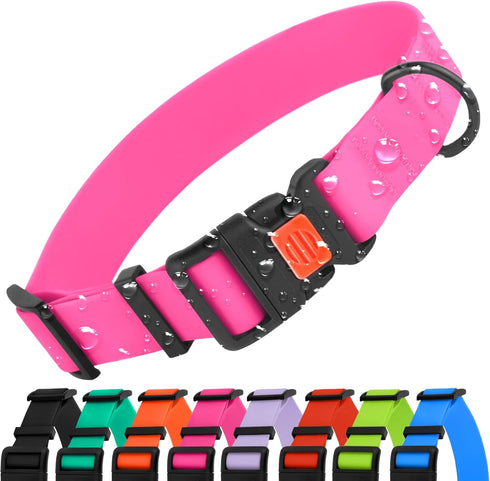 CollarDirect Waterproof Dog Collar - Silicone, Plastic, Odor-Resistant, Easy to Clean, Adjustable for Large, Medium,