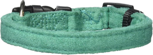 Dogline Comfort Microfiber Soft Padded Pet Puppy Dog Collar, 5/8 x 11 to 17", Small/Medium, Teal