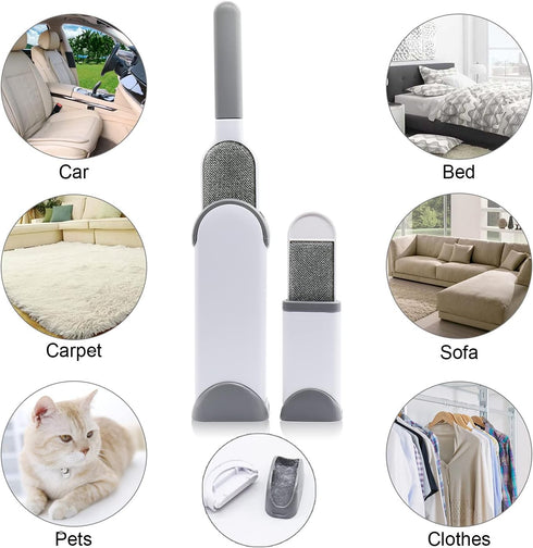 Pet Hair Remover Brush for Dogs, Cats & Puppies - Lint Remover Brush for Clothes, Small Size (Gray)