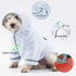 Dog Bathrobe, Microfiber Fast Drying Absorbent Hooded Bath Towel White for Puppy Small Medium Large Dog Cat (L