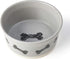 PetRageous Classy Bones Dog Bowl, 4.5-Cup Capacity, 7-Inch Diameter, Dishwasher Safe, Grey for Large Dogs