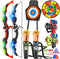 VATOS 2 Pack Bow and Arrow Toy - Light Up Archery Toy with Cup Suction Target & Dart Board for Indoor Outdoor Activity