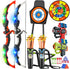 VATOS 2 Pack Bow and Arrow Toy - Light Up Archery Toy with Cup Suction Target & Dart Board for Indoor Outdoor Activity