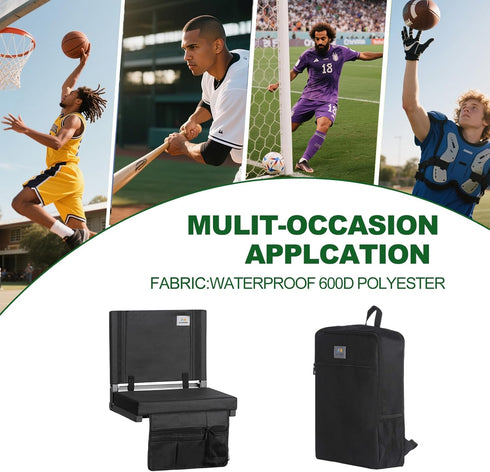 AIYAFEIO BackpacksWide Stadium Seats for Bleachers with Back Support, Bleacher Chairs with BackPortable Bleacher Seats