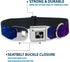 Buckle-Down Seatbelt Buckle Dog Collar - Galaxy Blues/Purples, 1" Wide, Fits 9-15" Neck