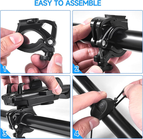 USB Rechargeable Bike Phone Mount, LED Bike Headlight with Power Bank, 3 Modes, Easy to Install, Rainproof Cycling Lamp.