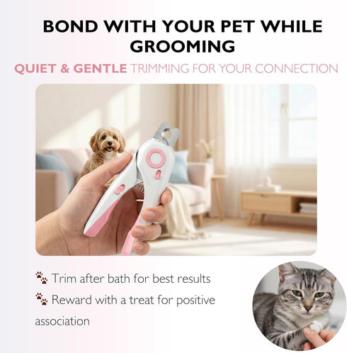 Generic 4-in-1 Trimmer Dog Nail Clippers with Light - Safe Pet Nail for Dogs & Cats, All Breeds - Sharp Stainless Steel