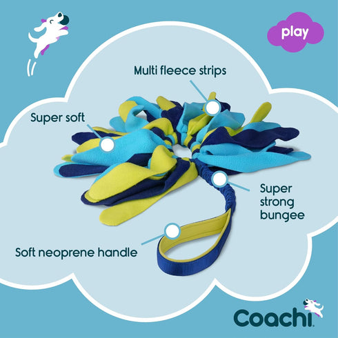 Coachi Tuggi Spider Interactive Dog Toy for Tug of War, Strong Comfortable Bungee Handle, Ideal for Puppies