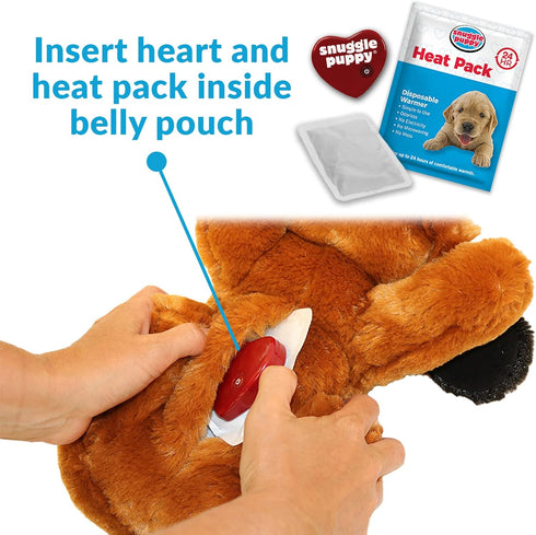 SmartPetLove Snuggle Puppy Heartbeat Stuffed Toy for Dogs | Pet Anxiety Relief and Calming Aid - Golden