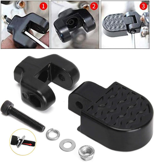 TOBWOLF Mini Bike Rear Pedals, 3.1x1.6 in Aluminium Alloy Folding Pegs, Non-slip Footrests for Folding Mountain Bike