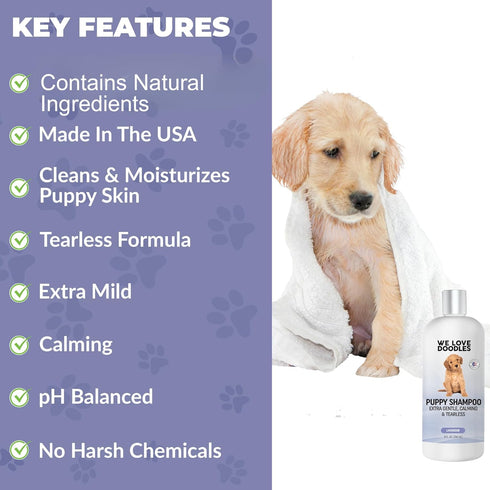 8oz Puppy Shampoo & Conditioner | Made in USA | Tear Free | Best Shampoo for Puppies | Sensitive & Itchy Skin Wash |
