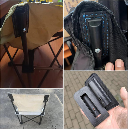 SquEqu 8 Pack 5/8 Inch Camping Folding Chair Backrest Bracket Support Replacement Sewing Mount Frame Tube Holder Stops