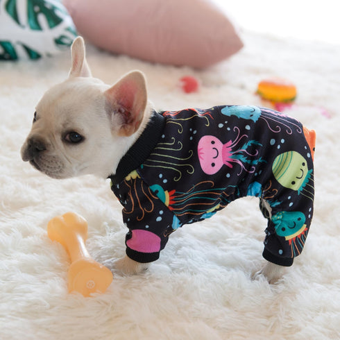 CuteBone Soft & Stretchy Dog Pajamas, Cozy Pet Jammies for Small Dogs, Easy-On Pullover Design