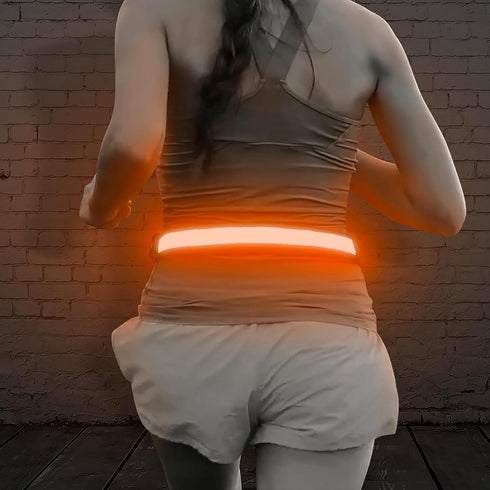 Illumifun LED Running Belt - High-Visibility Light Up Sash, USB Rechargeable Elastic Waistband for Running Cycling