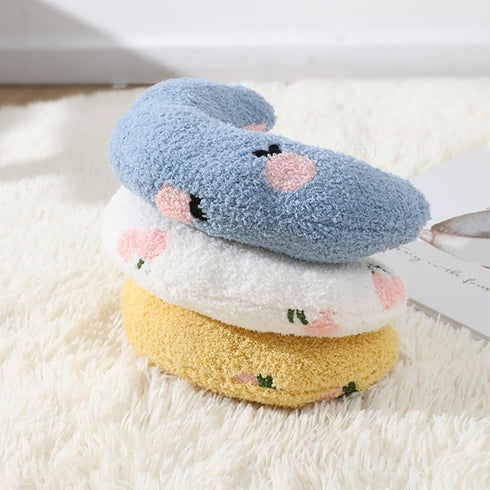 Little Pillow for Cats Puppies, Ultra Soft Fluffy Calming Toy, Half Donut Cuddler for Joint Relief Sleeping