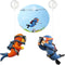 2-Pack Floating Fish Tank Decorations, Little Diver Aquarium Accessories for All Kinds of Fish Tanks