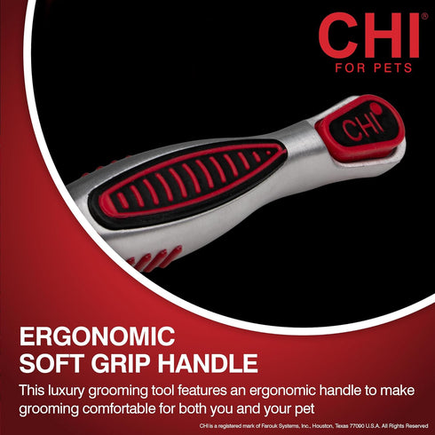 CHI for Cats High-End Self Cleaning Slicker Brush, Effective Grooming Brush for Long Hair Indoor Cats