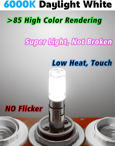 90 1004 Bulbs Bulb BA15D 12V 24V 6000K Sailboat 2PCS Boat Marine LED for Navigation Lights, White for Pontoon Boat