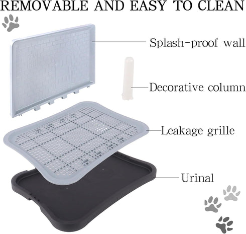 Dmnnlp 20"x15.5"x1.4" Indoor Dog Potty Tray with Splash Guard, Pee Pad Holder for Puppies & Small Dogs, Waterproof