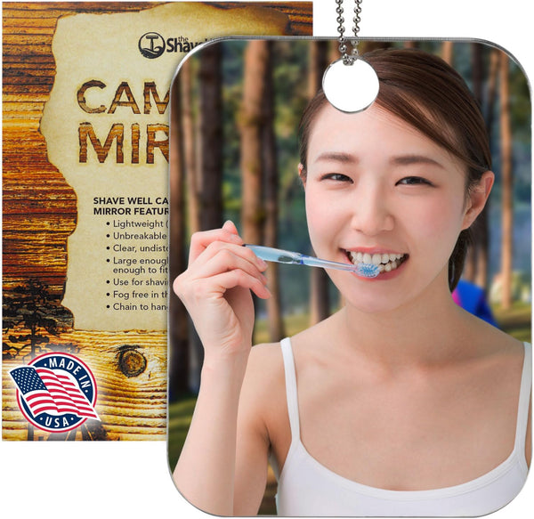 Shave Well Camping Anti-Fog Shaving Mirror, Fogless Hanging Mirror for Tent, Shower, Hiking, and Backpacking