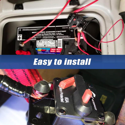 Young Marine Circuit Breaker for Boat Trolling with Manual Reset, Waterproof, 12V-48V DC