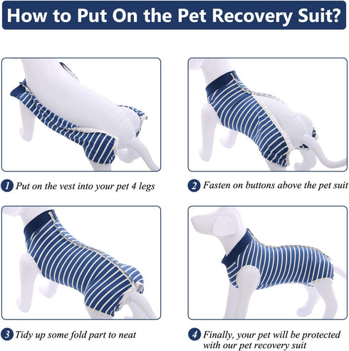 SAWMONG Blue Dog Recovery Suit, Post-Surgery Onesie for Female Dogs, XX-Large Size