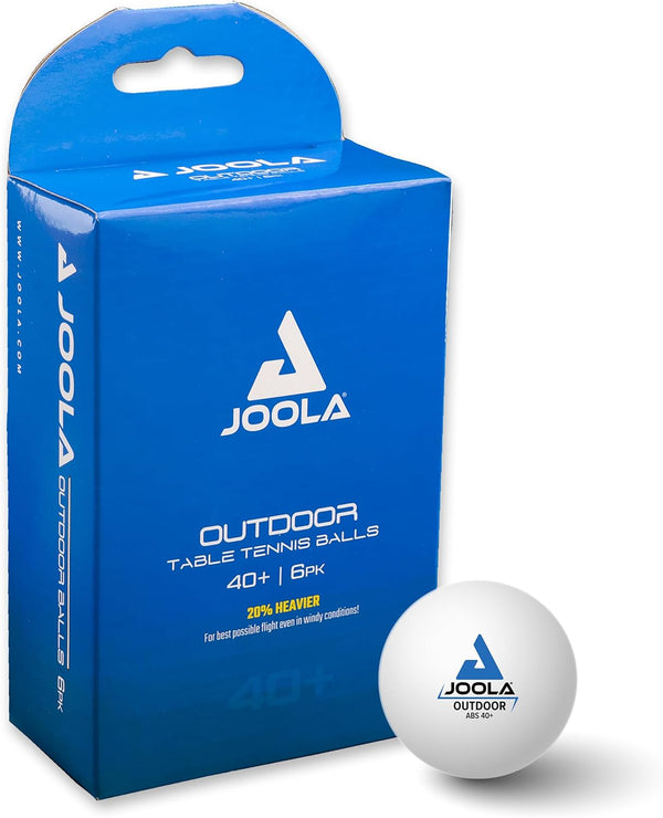 JOOLA Outdoor Table Tennis Balls - 6 Pack of 40mm Regulation Size Ping Pong Balls for Training and Recreational Play