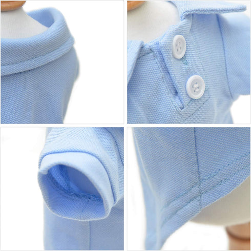 lovelonglong Basic Dog Polo Shirts, Premium Cotton, Sky-Blue XL for Large Medium Small Dogs