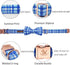 Elegant little tail Dog Collar with Bow, Blue Plaid Boy Dog Collar, Adjustable for Small Puppies and Dogs