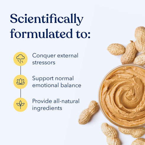 12 oz Honest Paws Calming Peanut Butter for Dogs Dog Supplement with Ashwagandha, Valerian Root & L-Tryptophan Supports