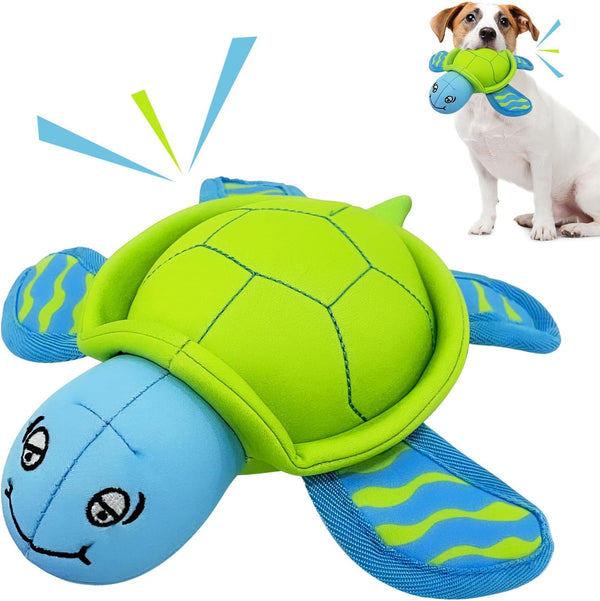 Dog Pool Toys, Floating Squeaky Water Toys for Small and Medium Dogs, Interactive Outdoor Beach Toys - Turtle