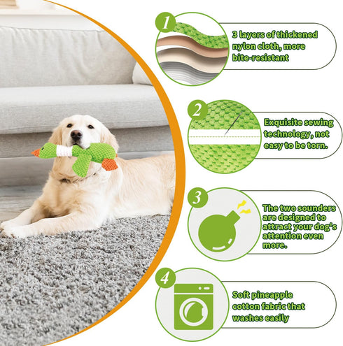 Dog Plush Toys for Large Dogs, Durable Squeaky Duck Chew Toys for Small Medium Large Breed Puppies