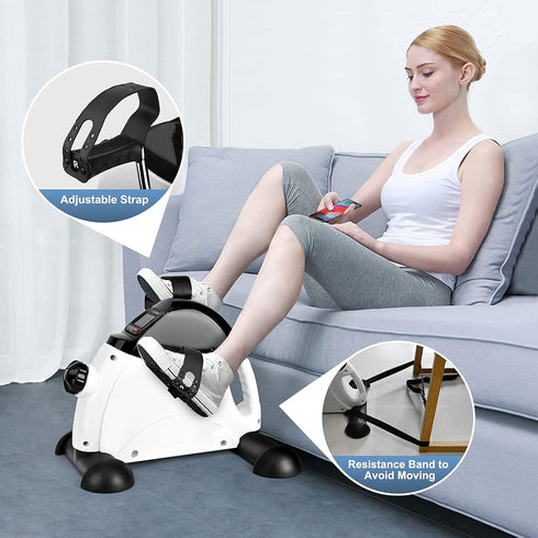 Under Desk Bike Pedal Exerciser – Portable Home Exercise Bike Pedal Exerciser, Foot Peddler for Therapy Bicycle Leg