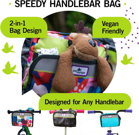Po Campo Kids Bicycle Bag - Speedy Front Frame Bike Handlebar Bag, Waterproof Front Mount Bag for Boys Girls Bike or