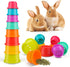 SKYWHALE Bunny Toys, Stacking Cups for Rabbits, 8PCS Stackable Plastic Pet Nesting