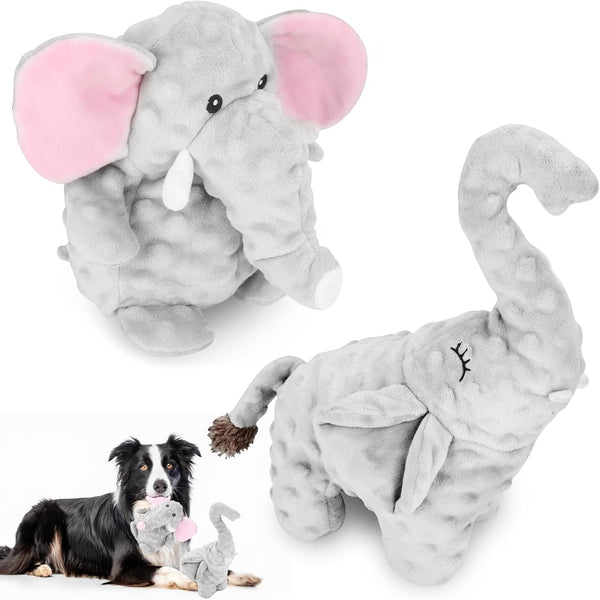 Dog Toys for Small Medium Large Dogs, Plush Animal Interactive Puppy Toys, Cute Squeaky Elephant Dog Toy