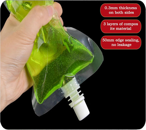 Generic 9.6oz Backpack (10Pack) Plastic Flask Collapsible Emergency Water Container Bag BPA Free Food Grade Storage Jug