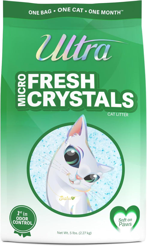 Ultra Fresh Micro Crystals Cat Litter (5lb), Silica Gel Crystal, Summer Breeze Scent, Low Dust