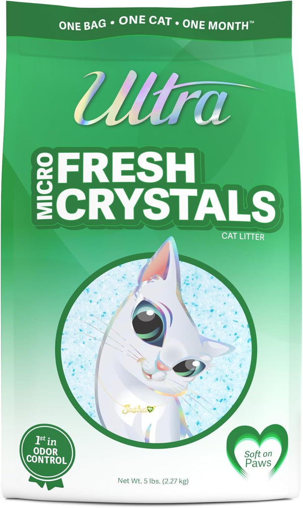 Ultra Fresh Micro Crystals Cat Litter (5lb), Silica Gel Crystal, Summer Breeze Scent, Low Dust