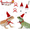 2 Pack Christmas Bearded Dragon Lizard Hat and Scarf, Small Animal Guinea Pig Christmas Costume Clothing (2A-Red)