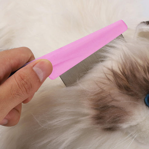 2 Packs Pet Hair Comb - 2 in 1 Multifunctional Comb for Grooming and Dehairing Face and Paws (Pink)